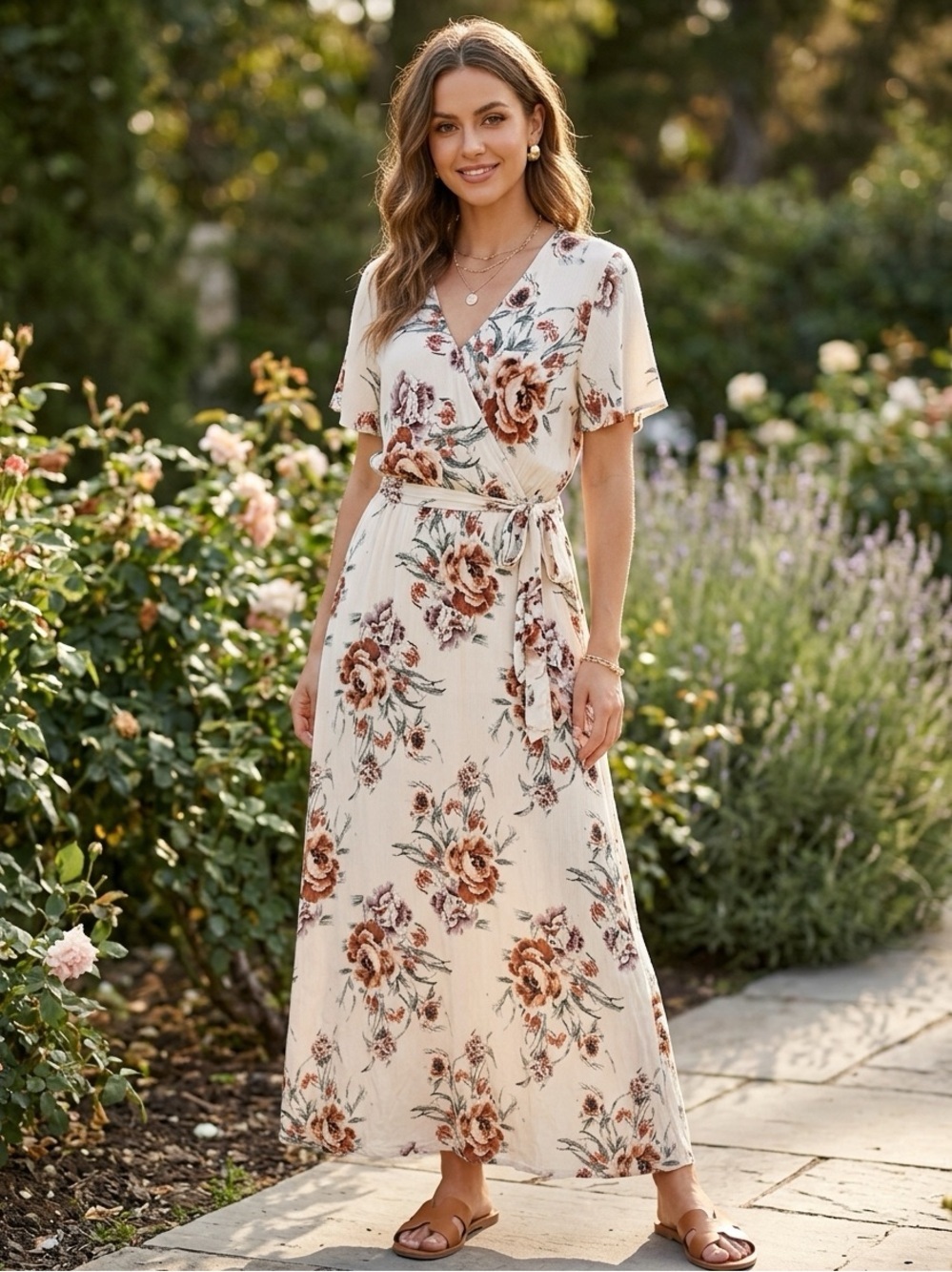 NWT C’Est 1946 Boho Floral Maxi Dress M